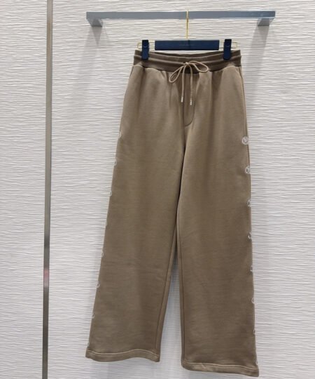 Louis Vuitton Clothes – Wide-leg Sweatpants Khaki Beige For Women