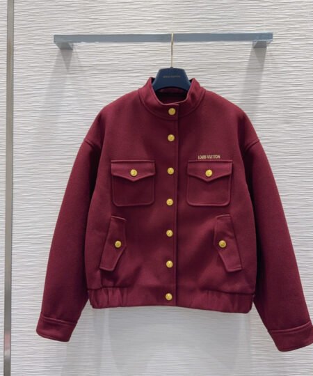 Louis Vuitton Clothes – Denim Jacket Burgundy For Women