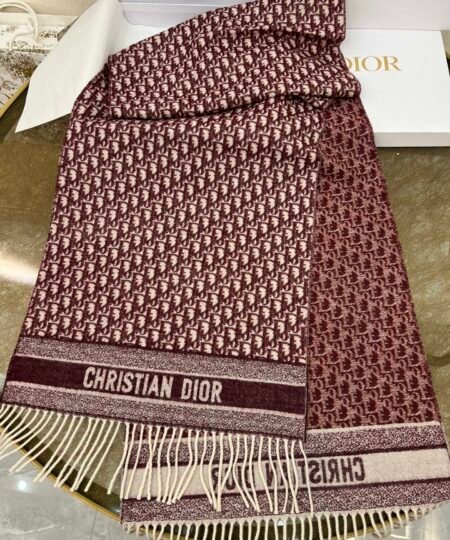 Alternative view of Dior Scarf Burgundy 78.7in/200cm