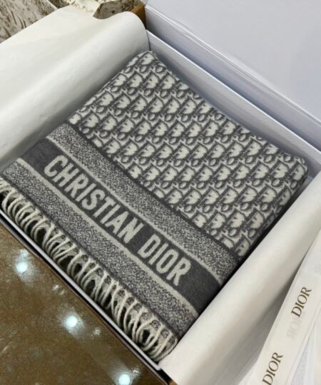 Alternative view of Dior Scarf Gray and White 78.7in/200cm