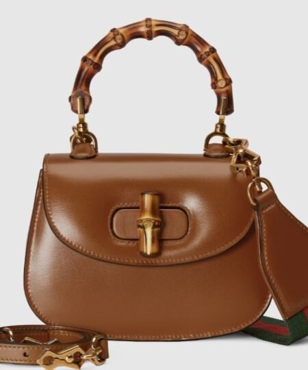 Alternative view of [True-to-ORIGINAL] Gucci Bamboo 1947 Mini Bag Brown For Women 6.7in/17cm ‎686864 10ODT 2579