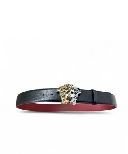 Versace Medusa Head Belt Black/Red 3cm For Men