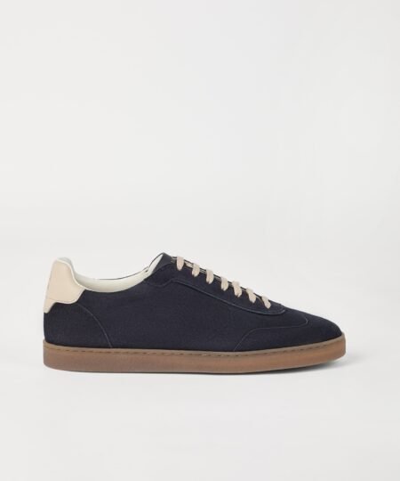 Alternative view of Brunello Cucinelli Washed Suede Blue Sneakers For Men – 252MZUSGGJ336