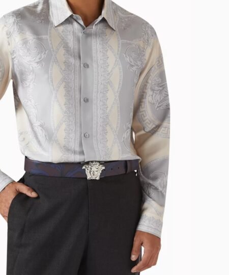 Alternative view of Versace La Medusa Barocco Reversible Belt Burgundy/Blue 4cm For Men DCU6705-1A13469_DC7_100_5R60P