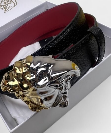 Alternative view of Versace Medusa Head Belt Black/Red 3cm For Men