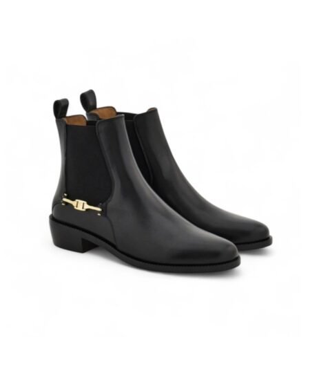 Ferragamo F Buckle Chelsea Boot Black For Women 01K234 784888