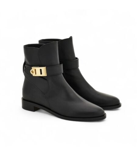 Ferragamo Hug Buckle Ankle Boot Black For Women 01K224 784637
