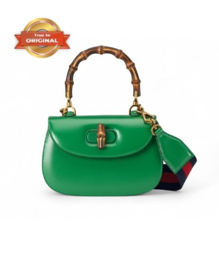 [True-to-ORIGINAL] Gucci Bamboo 1947 Small Bag Green For Women 8.3in/21cm 675797 10ODT 3384