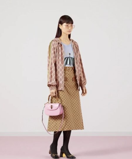 Alternative view of [True-to-ORIGINAL] Gucci Bamboo 1947 Small Bag Pink For Women 8.3in/21cm 675797 10ODT 5467