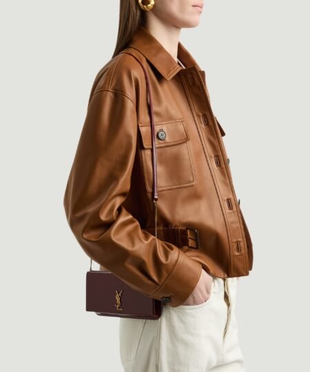 Alternative view of [True-to-ORIGINAL] Saint Laurent Cassandre Phone Holder Burgundy For Women 18cm/7in 808702BMIIW6259