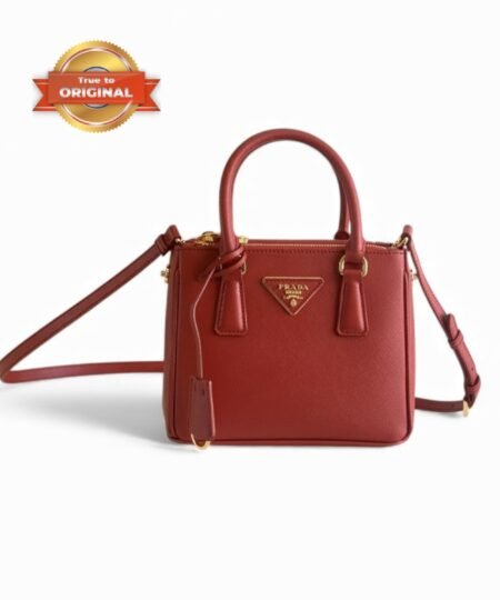 [True-to-ORIGINAL] Prada Galleria Saffiano Mini Bag Burgundy For Women 7.8in/20cm