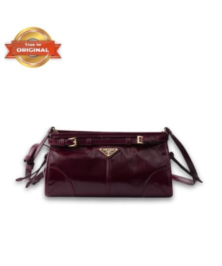 [True-to-ORIGINAL] Prada Bonnie Small Shoulder Bag Burgundy 26cm/10in – 1BH215_2CYR_F0LV7_V_OOO
