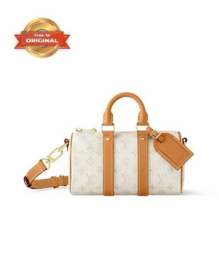 [True-to-ORIGINAL] Louis Vuitton Keepall Bandoulière 25 Bags Off-White 25cm/9.8in – M15076