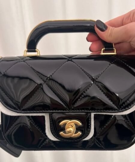 Alternative view of [True-to-ORIGINAL] Chanel Mini Flap Bag With Top Handle Black For Women 7.3in/18.5cm AS5805-B21985-94305