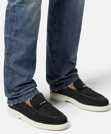 Alternative view of Versace Giuliano Suede Loafers Black For Men 1017591-1A14340_1B00V