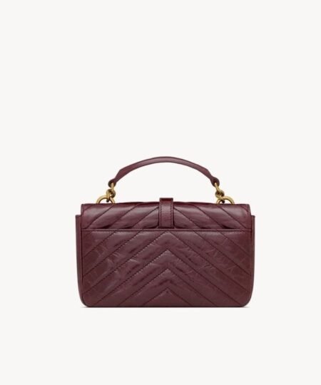 Alternative view of [True-to-ORIGINAL] Saint Laurent College Mini In Shiny Leather Deep Hot Wine For Women 7.9in/20cm ‎‎‎779430DZH076193