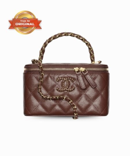 [True-to-ORIGINAL] Chanel Long Vanity With Chain Dark Brown For Women 6.7in/17cm‎ AP4872-B22044-U3661