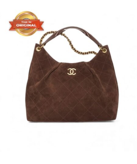 [True-to-ORIGINAL] Chanel Maxi Hobo Bag Dark Brown For Women 15in/38cm‎ AS6016-B22708-U3950