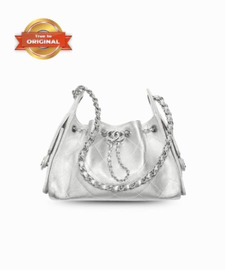 [True-to-ORIGINAL] Chanel 25 Mini Handbag Silvery For Women 8.7in/22cm‎ AS5631-B22716-U5341
