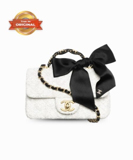 [True-to-ORIGINAL] Chanel Mini Flap Bag With Top Handle White For Women 7.9in/20cm‎ AS5875-B22482-MB103