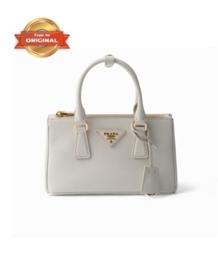 [True-to-ORIGINAL] Prada Galleria Mini Saffiano Leather Bag Chalk White For Women 8.3in/21cm ‎‎‎1BA916_NZV_F0K74_V_EOO