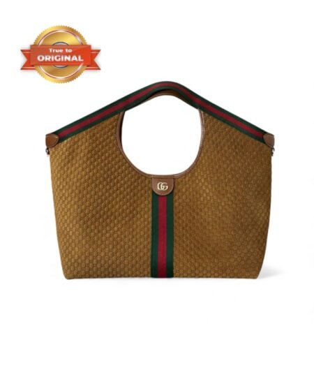 [True-to-ORIGINAL] Gucci Giglio Large Tote Bag Brown GG Suede For Women 23.6in/60cm ‎‎‎853971 CAAB8 2147