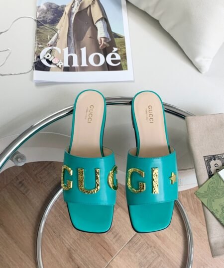 Gucci Women’s ‘Gucci’ Slide Jade Green For Women GG