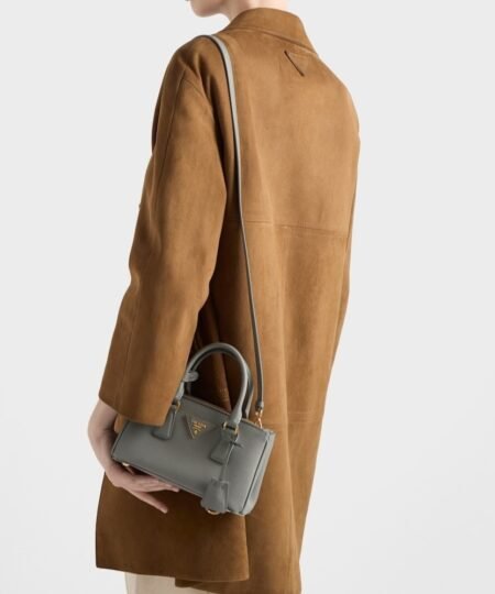 Alternative view of [True-to-ORIGINAL] Prada Galleria Mini Saffiano Leather Bag Slate Gray For Women 8.3in/21cm ‎‎‎1BA916_NZV_F0480_V_EOO