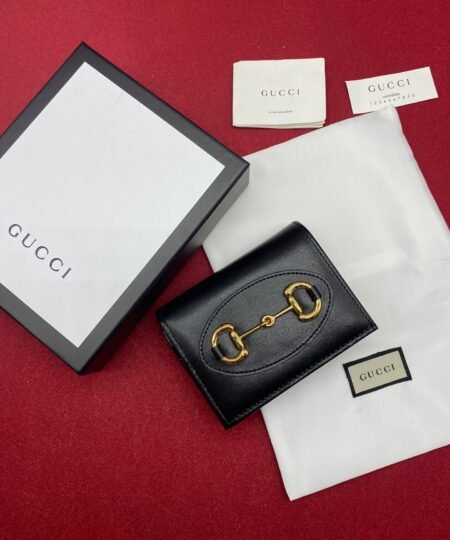 Gucci Horsebit 1955 Card Case Wallet Black Women’s Wallet 11cm/4.3in GG ‎621887 0YK0G 1000