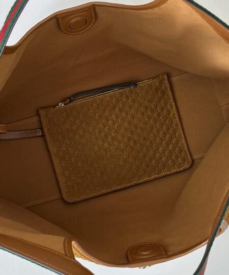 Alternative view of [True-to-ORIGINAL] Gucci Giglio Large Tote Bag Brown GG Suede For Women 23.6in/60cm ‎‎‎853971 CAAB8 2147
