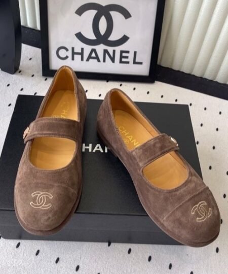 Alternative view of Chanel Mary Jane Flats Brown Suede For Women