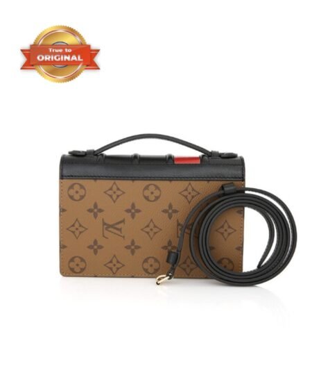 [True-to-ORIGINAL] Louis Vuitton Book Chain Wallet Monogram Reverse Canvas Brown For Women 7.9in/20cm M81830