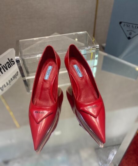 Prada Brushed Pumps Red For Women 2.6in/65mm PRD
