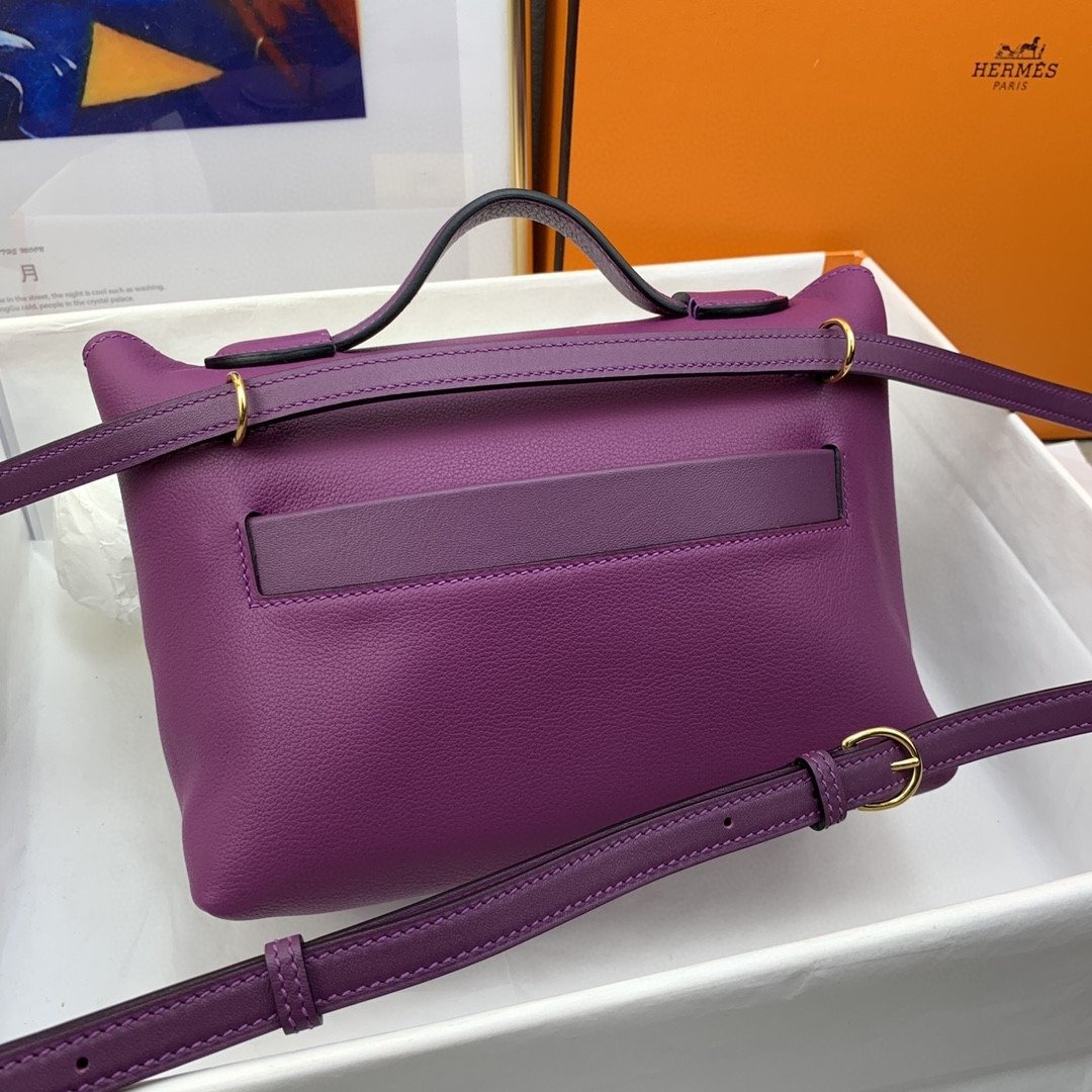Hermes 24/24 Mini Evercolor Swift Purple For Women, Women’s Handbags, Shoulder Bag 8.2in/21cm - Image 2