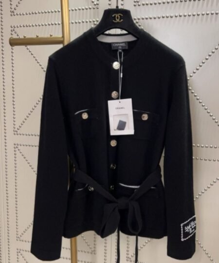 Alternative view of Chanel Belted Jacket With Signature Buttons Black For Women