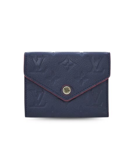 Louis Vuitton Victorine Wallet Monogram Empreinte Navy Blue/ Red For Women, Women’s Wallets 4.7in/12cm LV M64577