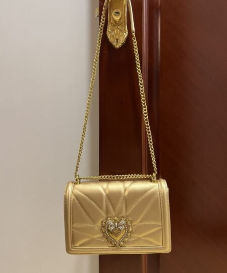 Alternative view of Dolce & Gabbana Large Devotion Bag In Quilted Nappa Gold For Women 10in/26cm DG
