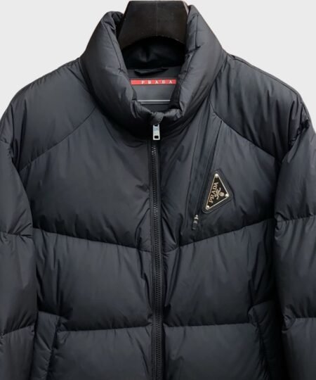 Alternative view of Prada Iconic Triangle Logo Padded Jacket Black For Men