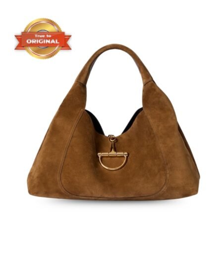 [True-to-ORIGINAL] Gucci Softbit Maxi Shoulder Bag Brown Suede For Women 18.1in/46cm 837466 AAFLB 2118