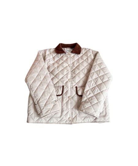 Miu Miu Quilted Jacket With Velvet Collar Beige For Women