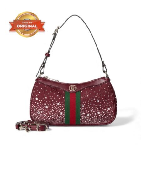 [True-to-ORIGINAL] Gucci Ophidia Crystals Small Shoulder Bag For Women 10.2in/26cm 841341 FAFFA 8541