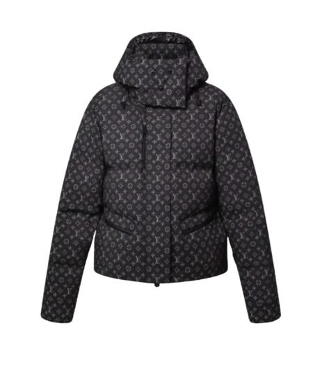 Louis Vuitton Denim-Effect Monogram Ski Jacket Dark Grey For Women 1AIPGV