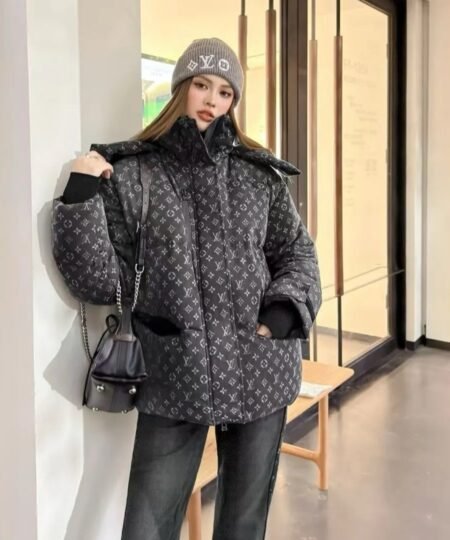 Alternative view of Louis Vuitton Denim-Effect Monogram Ski Jacket Dark Grey For Women 1AIPGV