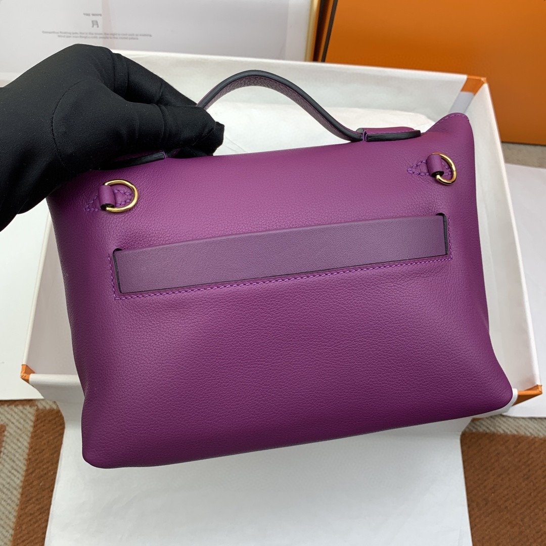 Hermes 24/24 Mini Evercolor Swift Purple For Women, Women’s Handbags, Shoulder Bag 8.2in/21cm - Image 9