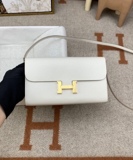 Hermes Constance Long Togo Wallet White, Gold Toned Hardware Bag For Women, Women’s Handbags, Shoulder Bags 8.1in/21cm