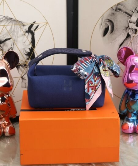 Hermes Bride A Brac Case Dark Blue Bag For Women, Women’s Handbags, Shoulder Bags 9.8in/25cm