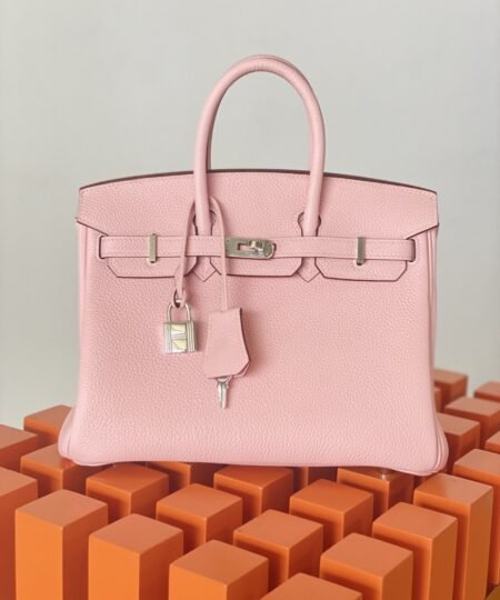 Hermes Birkin Nata Togo Leather Pink For Women Silver Toned Hardware 10in/25cm