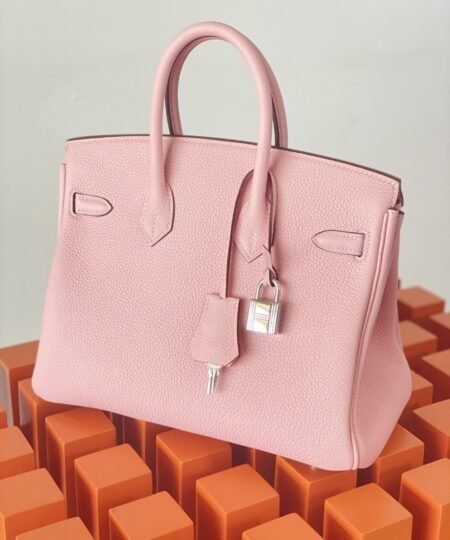 Alternative view of Hermes Birkin Nata Togo Leather Pink For Women Silver Toned Hardware 10in/25cm