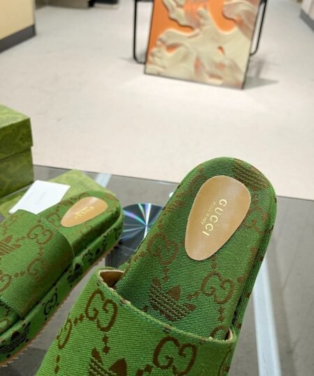 Alternative view of Gucci x Adidas Women’s GG Platform Sandal Green For Women GG