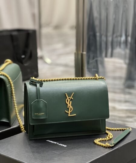 Alternative view of Saint Laurent Sunset Medium Chain Bag For Women 8.6in/22cm Green YSL